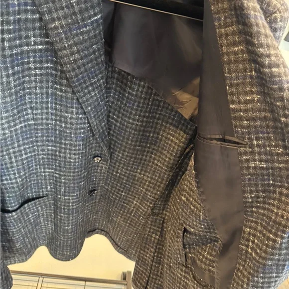 Ring Brand Men's Navy & Grey Check Blazer